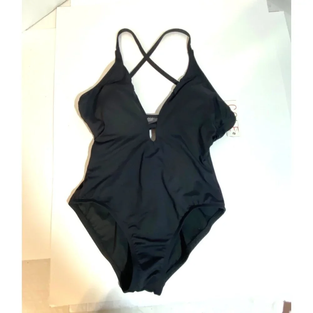 Cole One Piece Black Swimsuit with Crisscross Straps‎ Women’s Size 6 NWT